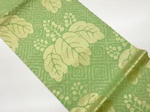 川島織物製　桐に子持ち菱模様織出し開き名古屋帯（額縁仕立て）